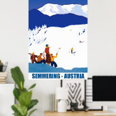 Skifahren in Semmering, Österreich Poster (Heimbüro)