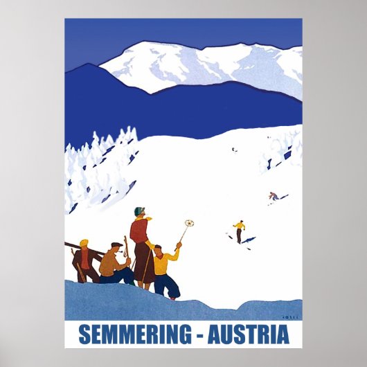 Skifahren in Semmering, Österreich Poster (Vorne)