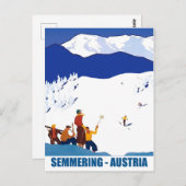 Skifahren in Semmering, Österreich Postkarte (Vorne/Hinten)