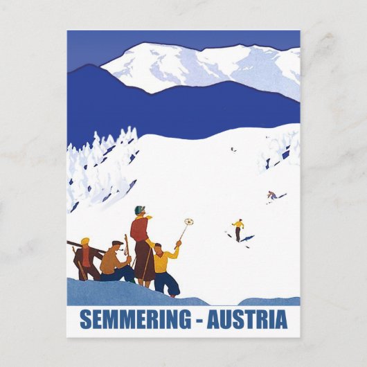 Skifahren in Semmering, Österreich Postkarte (Vorderseite)