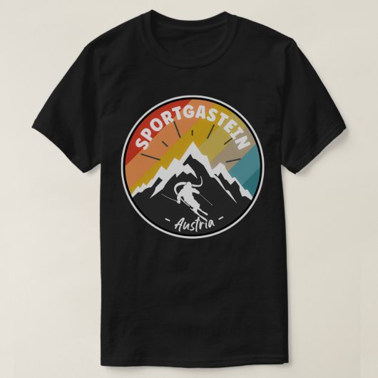 Skifahren in Sportgastein Österreich T-Shirt (Design vorne)