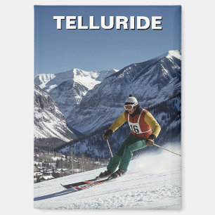 Skifahren in Telluride Colorado Magnet