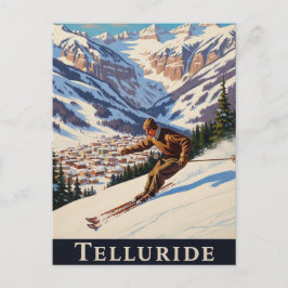 Skifahren in Telluride Colorado Postkarte