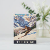 Skifahren in Telluride Colorado Postkarte (Stehend Vorderseite)