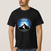 Skifahren in Titlis Schweiz Blau T-Shirt (Vorderseite)