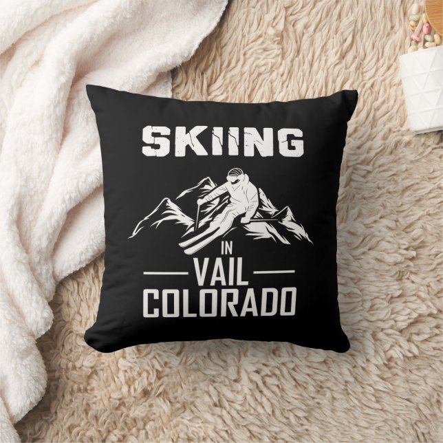 Skifahren in Vail Colorado Kissen (Decke)