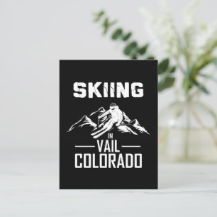 Skifahren in Vail Colorado Postkarte