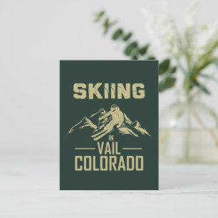 Skifahren in Vail Colorado Postkarte