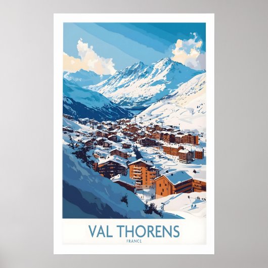 Skifahren in Val Thorens Kunstprint 1 Poster (Vorne)