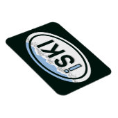 Skifahren "iSKI" Oval Mountain Magnet (Rechte Seite)