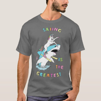 Skifahren ist das Bestste Einhorn Reiten Grosses T-Shirt