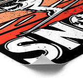 Skifahren ist im Winter besser im Schnee. Poster (Ecke)