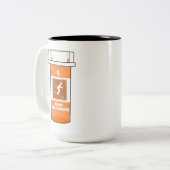 Skifahren ist mein Medikament Zweifarbige Tasse (Vorderseite Links)