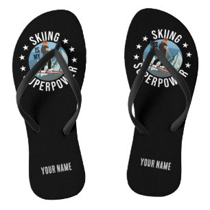 Skifahren ist meine Supermacht Badesandalen
