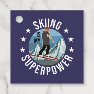 Skifahren ist meine Supermacht Geschenkanhänger