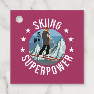 Skifahren ist meine Supermacht Geschenkanhänger