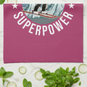 Skifahren ist meine Supermacht Geschirrtuch (Gefaltet)