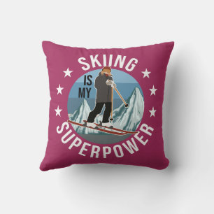 Skifahren ist meine Supermacht Kissen