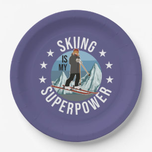 Skifahren ist meine Supermacht Pappteller