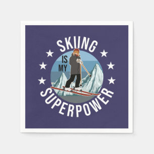 Skifahren ist meine Supermacht Serviette