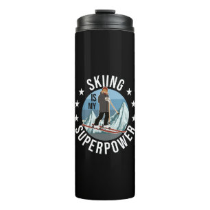 Skifahren ist meine Supermacht Thermosbecher