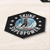 Skifahren ist meine Supermacht Untersetzer (angewinkelt)