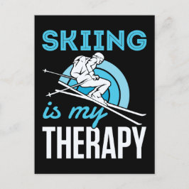 Skifahren ist meine Therapie Ski Ski Funny Skier Postkarte