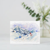 Skifahren ist Spaß Postkarte (Stehend Vorderseite)
