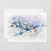 Skifahren ist Spaß Postkarte (Vorne/Hinten)