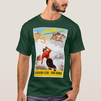 Skifahren Italien vintage Limone Piemonte Italien T-Shirt