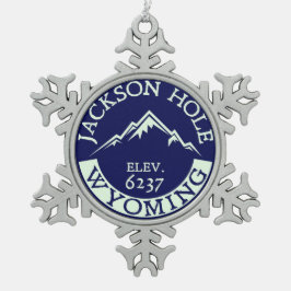 Skifahren Jackson Hole Wyoming, das Snowboard Schneeflocken Zinn-Ornament