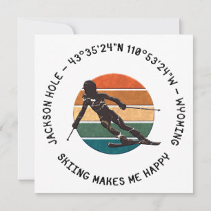 Skifahren Jackson Hole, Wyoming - Skifahrerin im S Feiertagskarte
