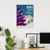 Skifahren Jasper Kanada Retro Vintage Skiposter Poster (Heimbüro)