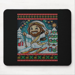 Skifahren Jesus Alles Gute zum Geburtstag Christli Mousepad