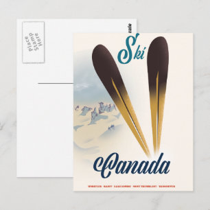Skifahren Kanada Postkarte