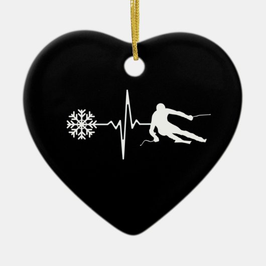 Skifahren Keramik Ornament (Vorne)