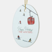 Skifahren Keramik Ornament (Links)