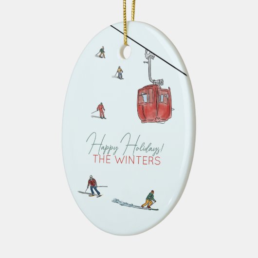 Skifahren Keramik Ornament (Links)