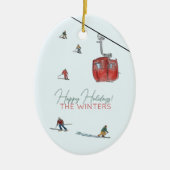 Skifahren Keramik Ornament (Vorne)