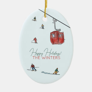 Skifahren Keramik Ornament
