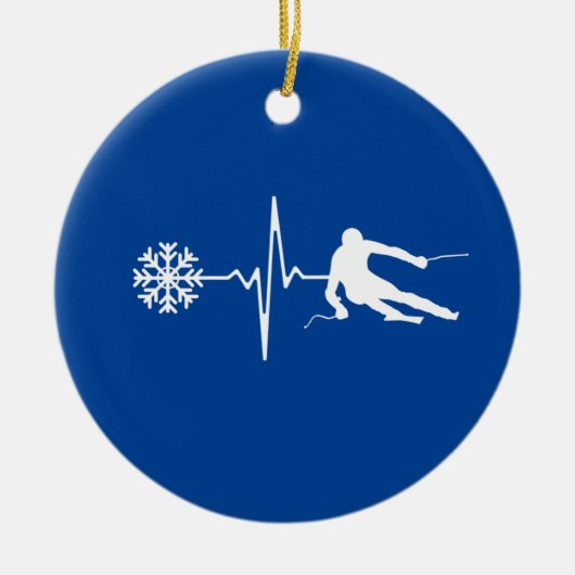 Skifahren Keramik Ornament (Vorne)