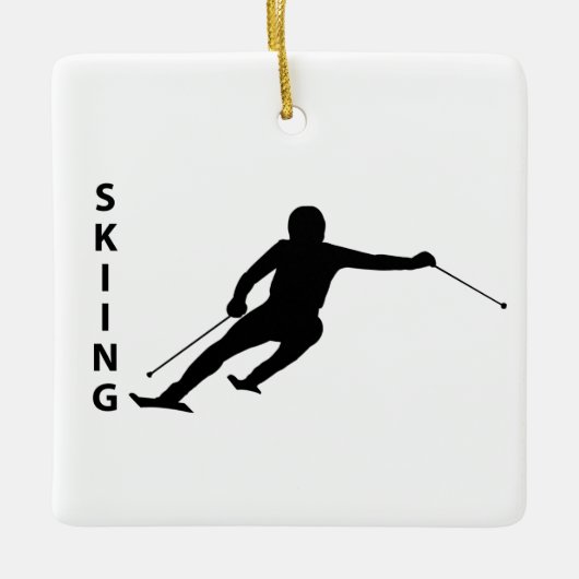 Skifahren Keramikornament (Vorderseite)