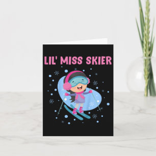 Skifahren Kinder Lil' Miss Skier Funny Girls Karte