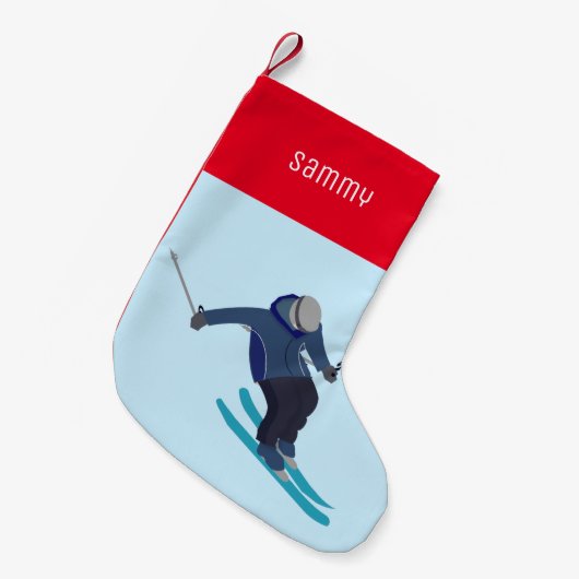 Skifahren Kleiner Weihnachtsstrumpf (Vorderansicht (hängend))