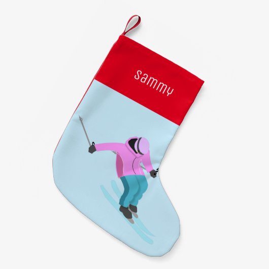 Skifahren Kleiner Weihnachtsstrumpf (Vorderansicht (hängend))