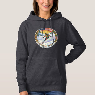 Skifahren Lake Tahoe Kalifornien, Frau Skifahrerin Hoodie