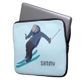 Skifahren Laptopschutzhülle (Vorderseite Links)