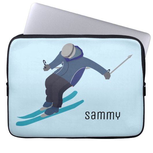 Skifahren Laptopschutzhülle (Vorderseite)