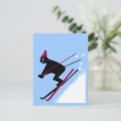 Skifahren lernen postkarte (Stehend Vorderseite)