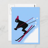 Skifahren lernen postkarte (Vorne/Hinten)
